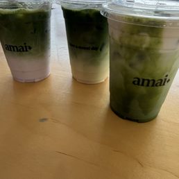 HOUSE MATCHA, BLUEBERRY MATCHA, and MANGO STICKY MATCHA