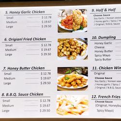 Kore Chicken - Menu as of Feb 2024