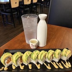 Kiss My A$$ roll and tall Sake
