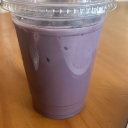 Iced ube latte