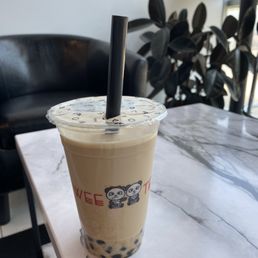 Classic Green Milk Tea (boba, no ice, 0 sugar)