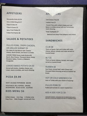 Menu photo 5 Cove Creek Country Store Paris, AR