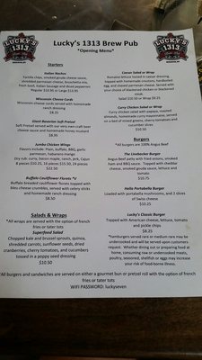 Menu photo 4 Lucky's 1313 Brew Pub Madison, WI Menu photo 4 Lucky's 1313 Brew Pub Madison, WI