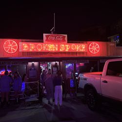 Broken Spoke - From the outside at night