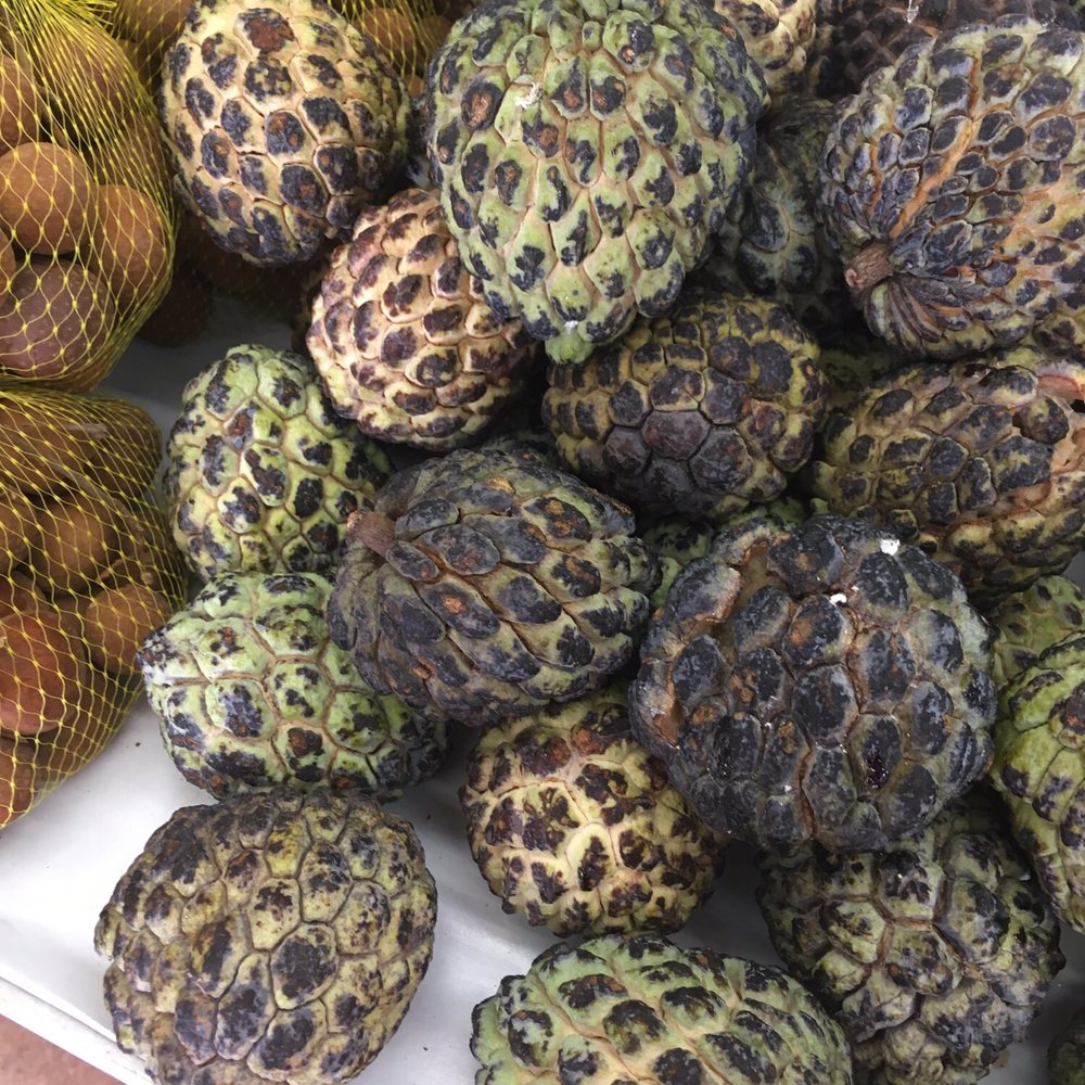 a variety of tropical fruits