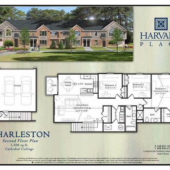 Harvard Place Apartments - Charleston - Second Floor Plan, 3 Bedrooms, 2 Car Garage, 2 Bathrooms, 1,508 SF, Cathedral Ceilings - Apartments Near Me - Rochester, Michigan Harvard Place Apartments - Charleston - Second Floor Plan, 3 Bedrooms, 2 Car Garage, 2 Bathrooms, 1,508 SF, Cathedral Ceilings - Apartments Near Me - Rochester, Michigan