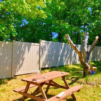 Mr. Fencee - a picnic table in the backyard - Fences & Gates Near Me - Toronto, Ontario