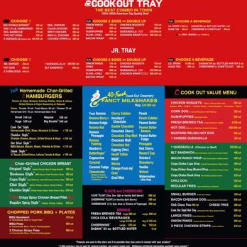 Cook Out - the menu for the cook out - Burgers Near Me - Hendersonville, North Carolina Cook Out - the menu for the cook out - Burgers Near Me - Hendersonville, North Carolina
