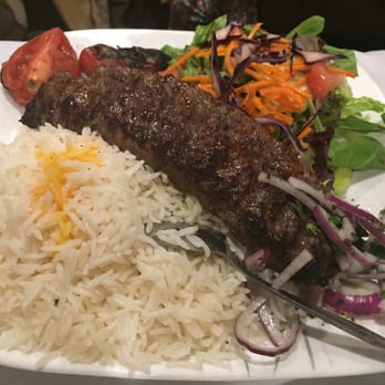 Kubideh kabob w/ salad and rice 9.99