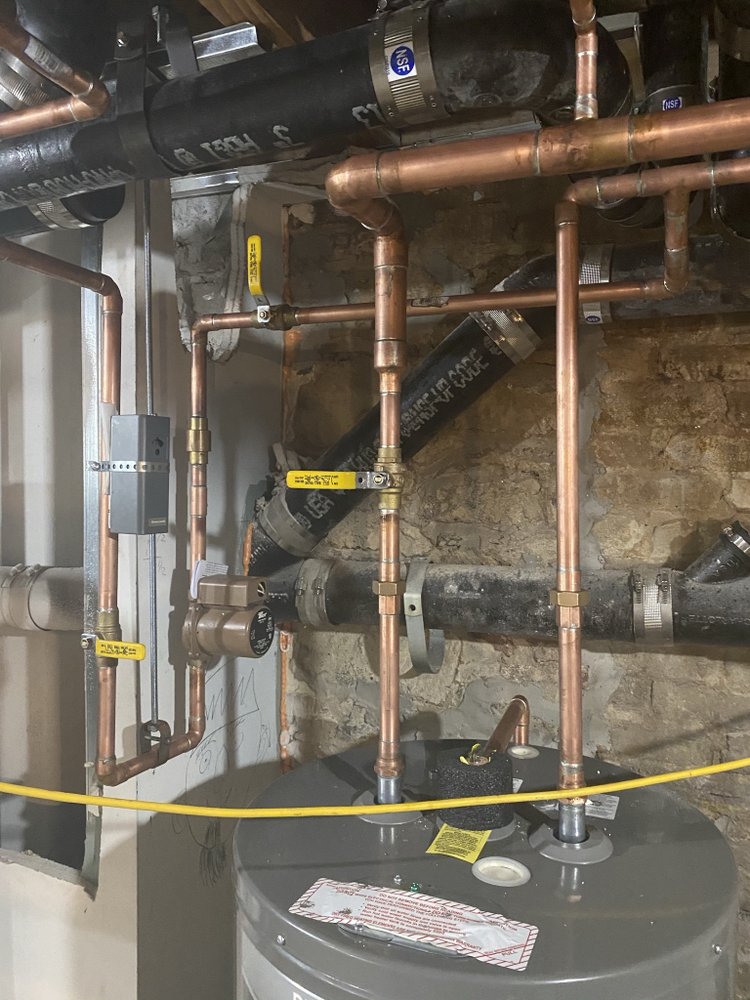 Slide of plumbing service