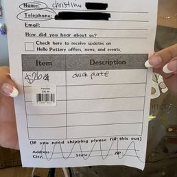 Receipt of visit Receipt of visit