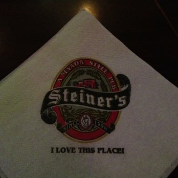 Steiner's - Napkin logo. - American Near Me - Las Vegas, Nevada Steiner's - Napkin logo. - American Near Me - Las Vegas, Nevada