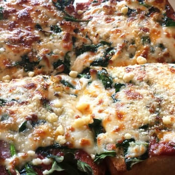 Amina Pizzeria - Garlic and spinach on garlic bread...you can't go wrong - Pizza Near Me - Honolulu, Hawaii