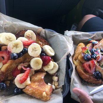 Atticus Cafe - Bomb French toast, ate them in the car because I wasn't about to go home and share this yummy goodness. - Breakfast & Brunch Near Me - Anaheim, California