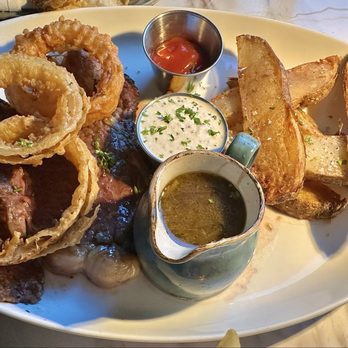 Proof Kitchen and Bar - Queen cut prime rib - such a great deal! You get onion rings, potatoes, and a good side Caesar salad with it! - Diners Near Me - Manassas, Virginia Proof Kitchen and Bar - Queen cut prime rib - such a great deal! You get onion rings, potatoes, and a good side Caesar salad with it! - Diners Near Me - Manassas, Virginia