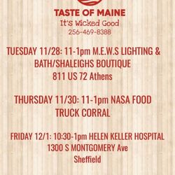 Taste of Maine - Food Truck Schedule