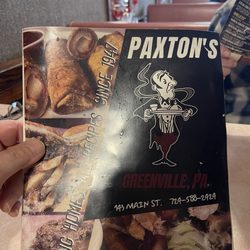 Paxton's Lunch - The menu says it all...