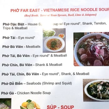 Pho Far East - menu - Vietnamese Near Me - Raleigh, North Carolina