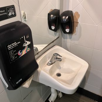 Subway - Grimey sink and busted soap dispenser. - Sandwiches Near Me - Yorba Linda, California