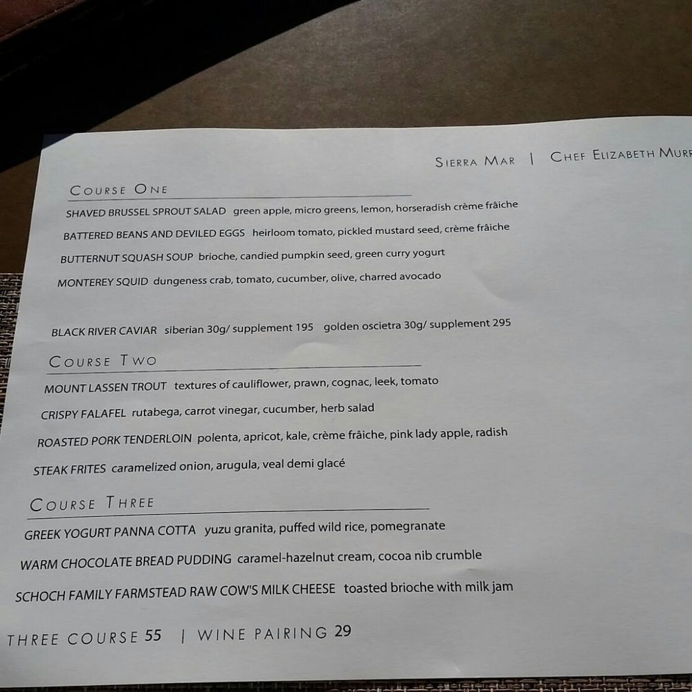 Post Ranch Inn - Menu for lunch. Changes daily - Hotels Near Me - Big Sur, California Post Ranch Inn - Menu for lunch. Changes daily - Hotels Near Me - Big Sur, California