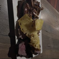 Muller Bros - Tasting plate consisting of Brazilian bbq beef, chicken and pork.