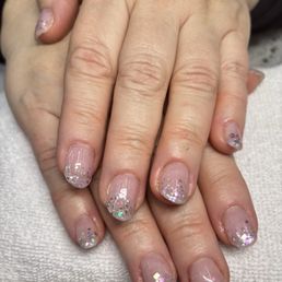 Fun pale birthday look chrome polish!