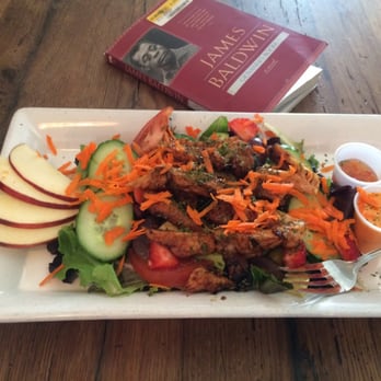 Crocus Juice Bar and Cafe - The jerk chicken salad, yes! Heaven! Also while I read some James Baldwin - Coffee & Tea Near Me - Brooklyn, New York