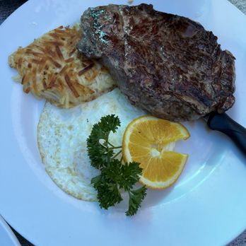 The Palms Cafe - 8 oz. New York Steak Egg Combo - Cafes Near Me - La Quinta, California