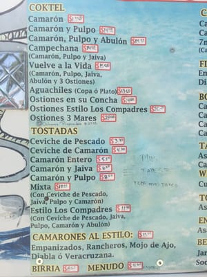 Menu photo 4 Mariscos Los Compadres Dinuba, CA