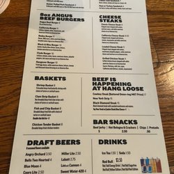 Hang Loose - 8/26/22 Menu