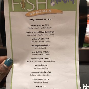 Mikuni - Daily fish special menu 12-14-18 - Japanese Near Me - Concord, California