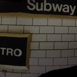 Panoramic view of corridor to rest rooms.