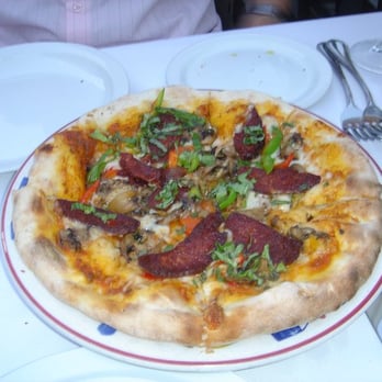 Cafe Santorini - beef sausage pizza - Italian Near Me - Pasadena, California