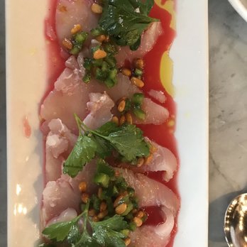 Mignonette - Curdo raw fish with roasted pine nuts and jalapeño. Yum - New American Near Me - Miami, Florida Mignonette - Curdo raw fish with roasted pine nuts and jalapeño. Yum - New American Near Me - Miami, Florida