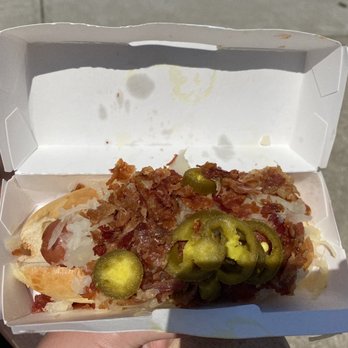 Chomp Gourmet Hot Dogs - CYO: sauerkraut, jalapeño, and bacon - Hot Dogs Near Me - South Haven, Michigan Chomp Gourmet Hot Dogs - CYO: sauerkraut, jalapeño, and bacon - Hot Dogs Near Me - South Haven, Michigan