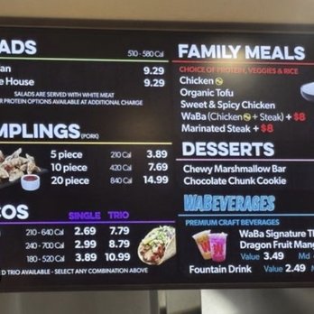 WaBa Grill - Menu - Fast Food Near Me - Corona, California