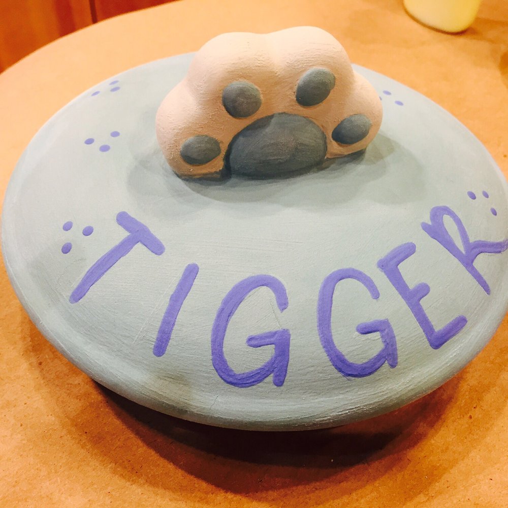 Color Me Mine - Lid of the dog treat container - Paint-Your-Own Pottery Near Me - Tampa, Florida Color Me Mine - Lid of the dog treat container - Paint-Your-Own Pottery Near Me - Tampa, Florida