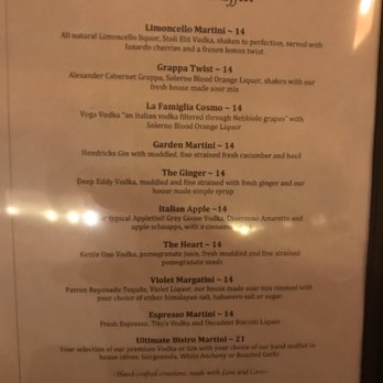 Limoncello South - Dinner menu as of 1/11/20 - Italian Near Me - New Smyrna Beach, Florida