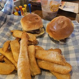 Mini burgers and fries Mini burgers and fries