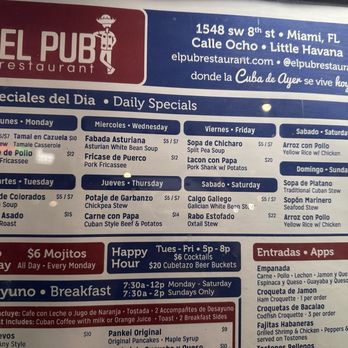 El Pub - Daily special - Cuban Near Me - Miami, Florida