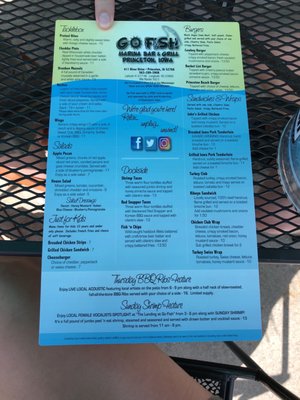 Menu photo 2 Go Fish Marina Bar & Grill Princeton, IA
