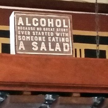 Acropolis Restaurant - the original bar...is a great place to chat and imbibe...this sign is just above...near the wine glasses..and it is TRUE - Greek Near Me - Greensboro, North Carolina Acropolis Restaurant - the original bar...is a great place to chat and imbibe...this sign is just above...near the wine glasses..and it is TRUE - Greek Near Me - Greensboro, North Carolina