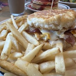 Very messy non crispy bacon egg cheese New Breakfast Biscuit Sandwich Very messy non crispy bacon egg cheese New Breakfast Biscuit Sandwich