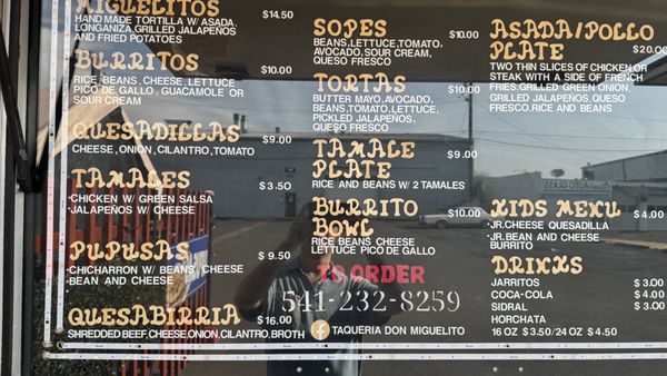 Menu photo 1 Taqueria Don Miguelito Eugene, OR Menu photo 1 Taqueria Don Miguelito Eugene, OR