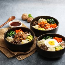 Bonjuk and Bibimbap - Rowland Heights - Bon Stone Bowl Bibimbap, Spicy Seafood
Stone Bowl Bibimbap, Mushroom bulgogi Stone Bowl Bibimbap