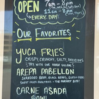 Miss Arepa - Outdoor menu highlights fan favorites. I used that as a guide! Thank you. - Venezuelan Near Me - Lahaina, Hawaii Miss Arepa - Outdoor menu highlights fan favorites. I used that as a guide! Thank you. - Venezuelan Near Me - Lahaina, Hawaii
