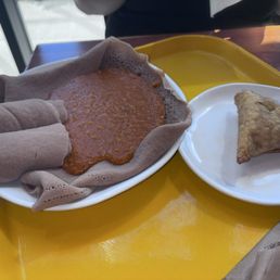 Misir Wot and beef Sambusa Misir Wot and beef Sambusa