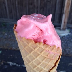 Lewistown Creamery - Tea berry hand dipped in a waffle cone.