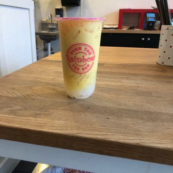 Over The Rainbow Tea Bar - Mango green tea with lychee jelly - Desserts Near Me - Renton, Washington Over The Rainbow Tea Bar - Mango green tea with lychee jelly - Desserts Near Me - Renton, Washington