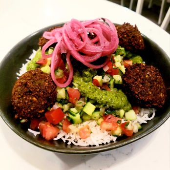 Maydoon - Maydoon Bowl with falafel (sub signature dressing for green sauce to keep it vegan). - Persian/Iranian Near Me - Sacramento, California Maydoon - Maydoon Bowl with falafel (sub signature dressing for green sauce to keep it vegan). - Persian/Iranian Near Me - Sacramento, California